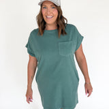 T-Shirt Mini Dress- Dark Teal - Ana Patricia Boutique