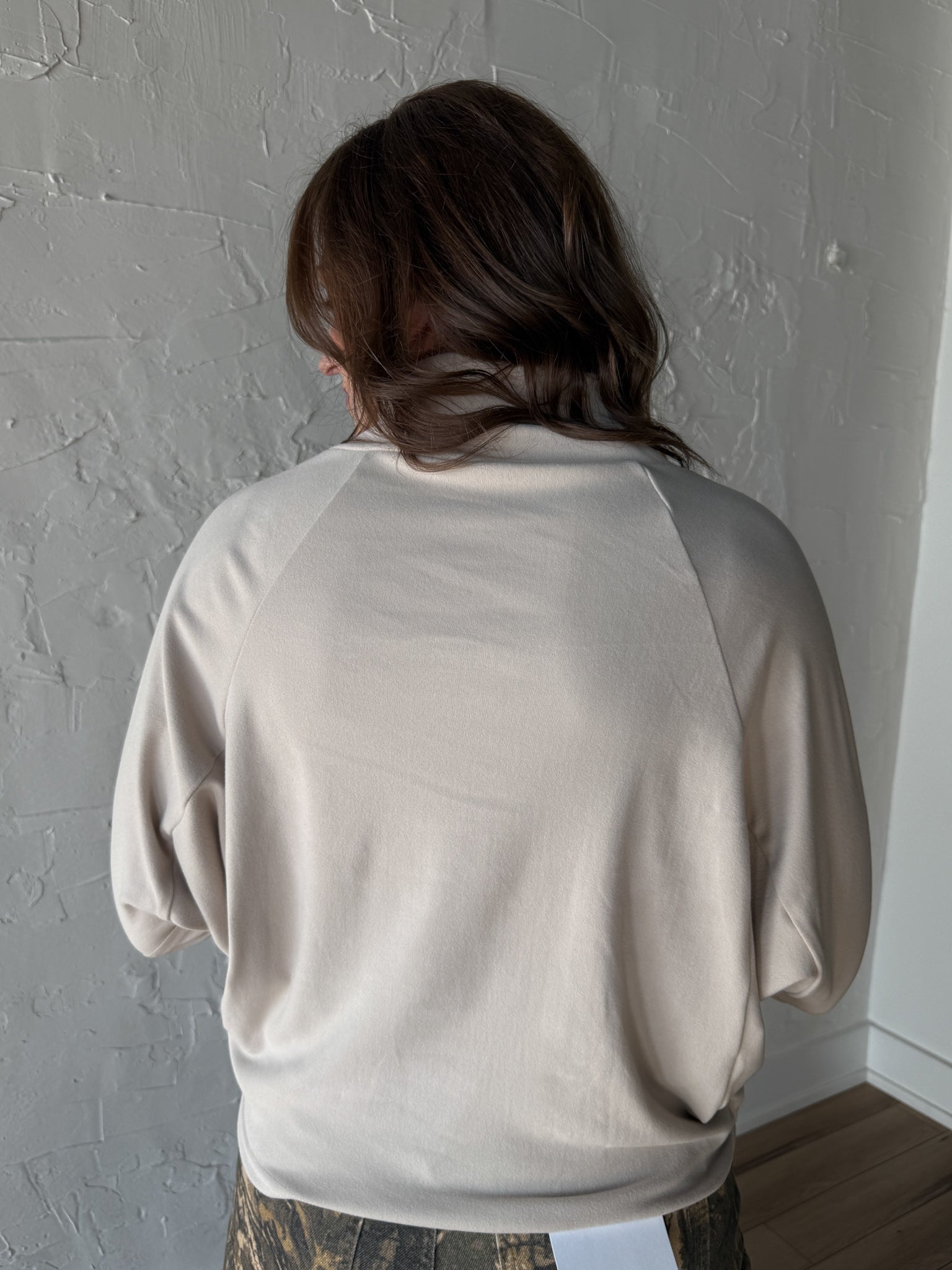 Brushed Cowl Neck Top- Cream - Ana Patricia Boutique