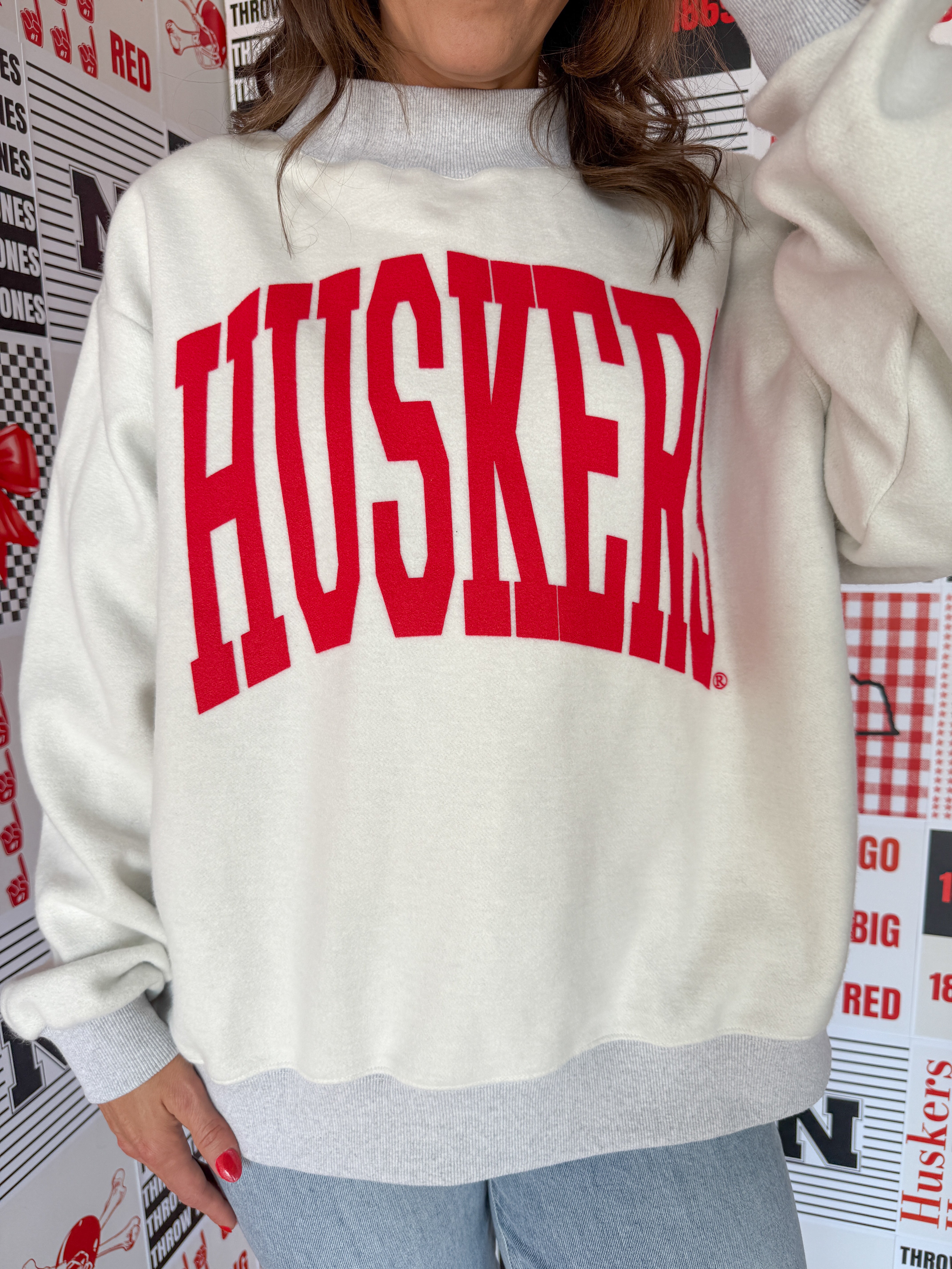 Huskers Reversible Mock Neck Sweatshirt - Ana Patricia Boutique