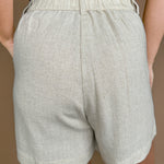 Classic Linen Shorts- Oatmeal - Ana Patricia Boutique