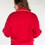 Scuba Piping Quarter Zip- Red/Cream