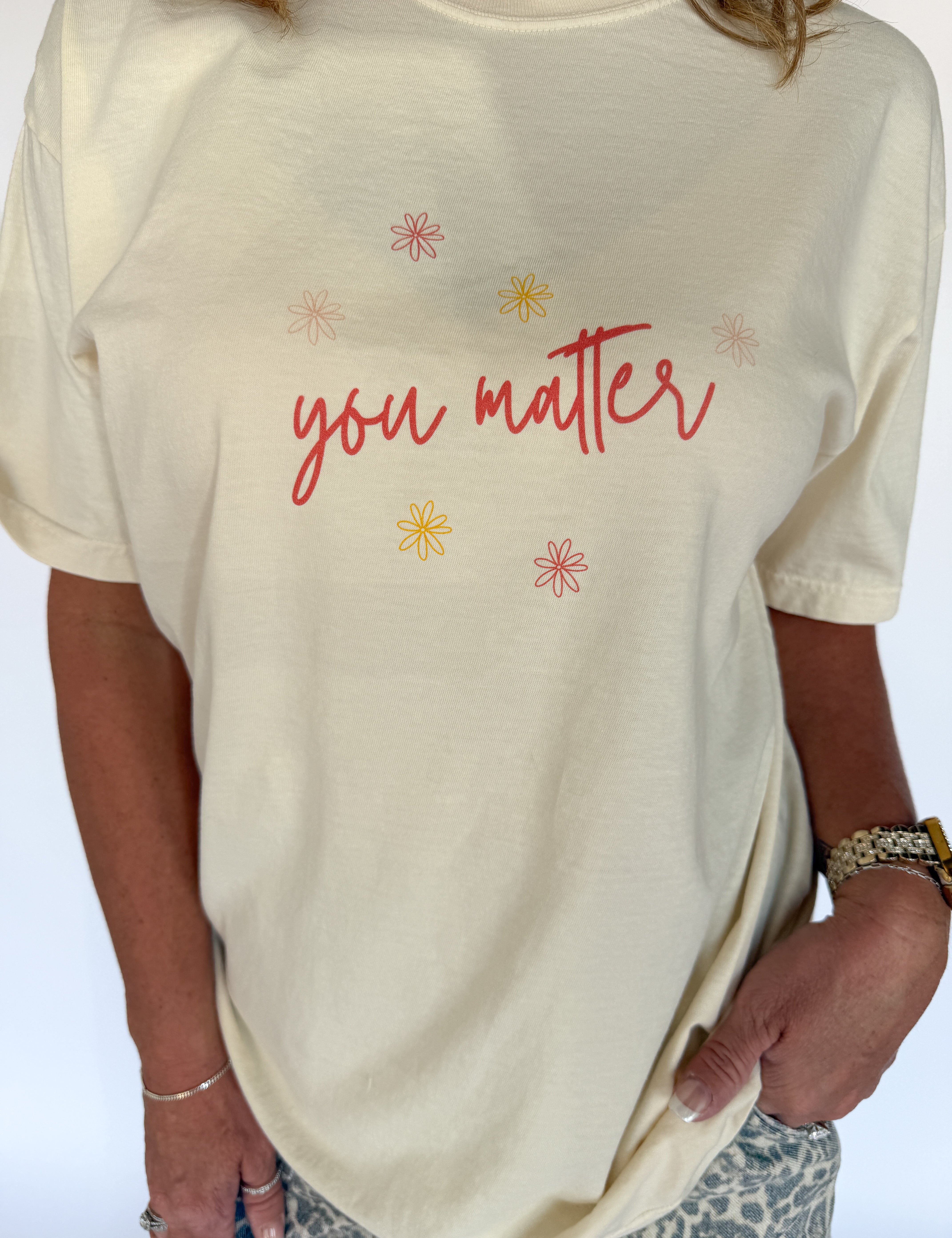You Matter Graphic Tee- Ivory - Ana Patricia Boutique