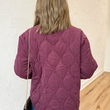 Quilted Half Zip Jacket- Cherry