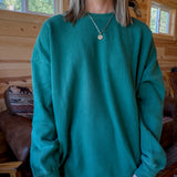 Oversized Mineral Crewneck- Green