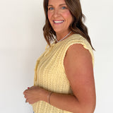 Front Tie Sweater Vest- Butter Yellow