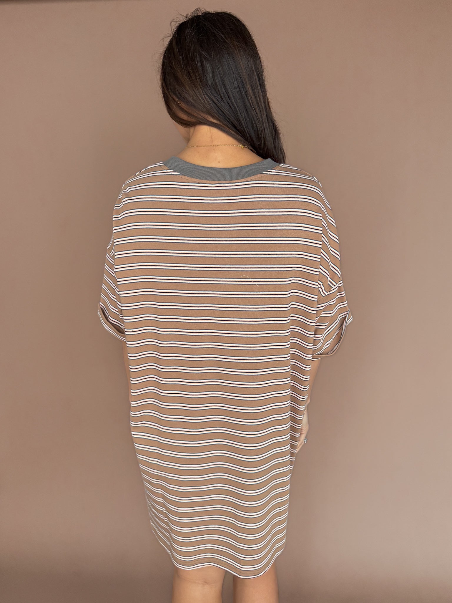 Stripe Knit Pullover Big Top Dress - Ana Patricia Boutique