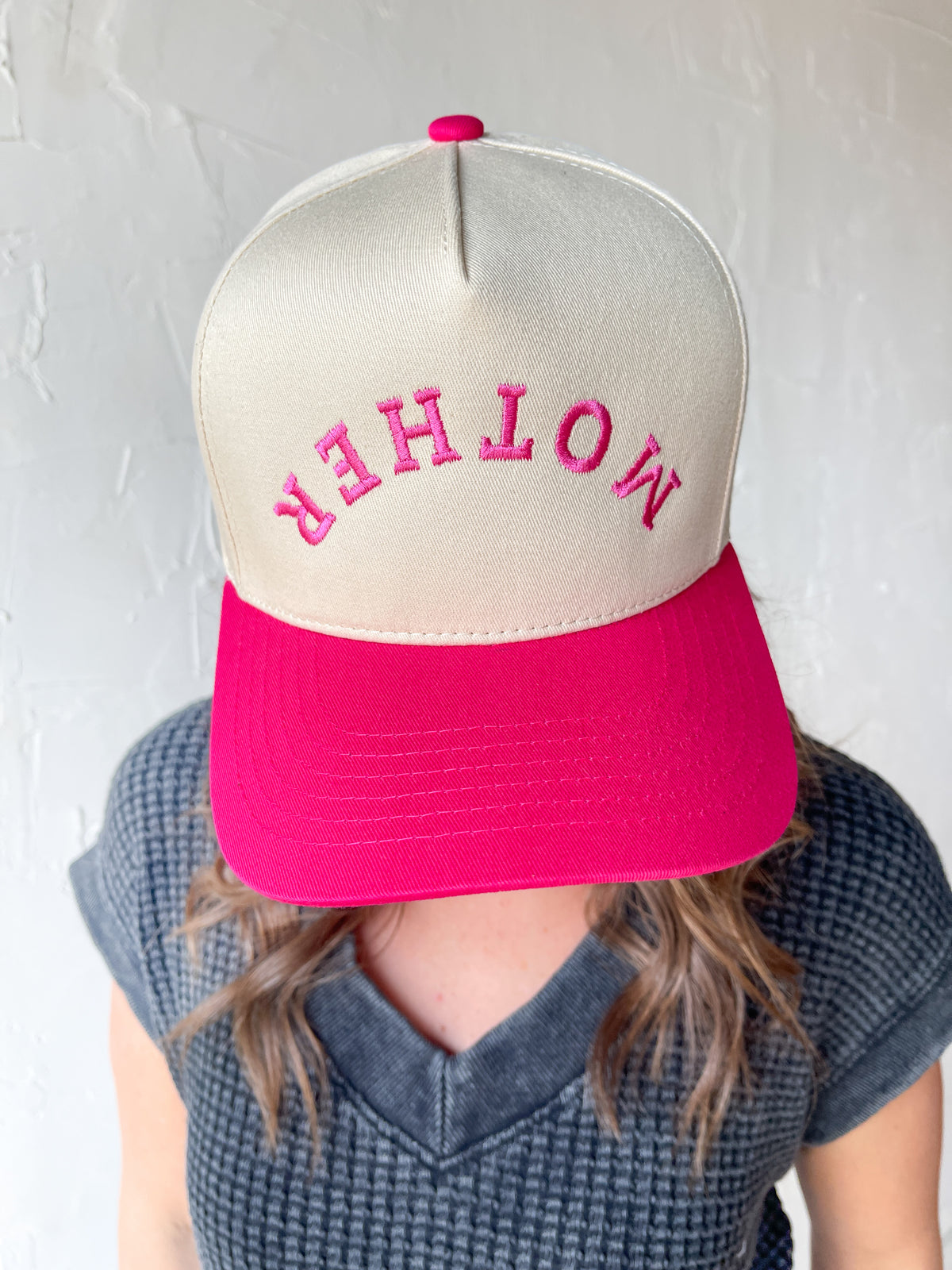 Upside Down Mama Trucker Hat Adjustable Snapback Cap Vintage Baseball Style Mother Upside Down Lettering Embroidered Cap – SBG Co main image 3