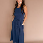 Cotton Tank Midi Dress-Navy - Ana Patricia Boutique