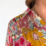 Woven Floral Blouse- Pink