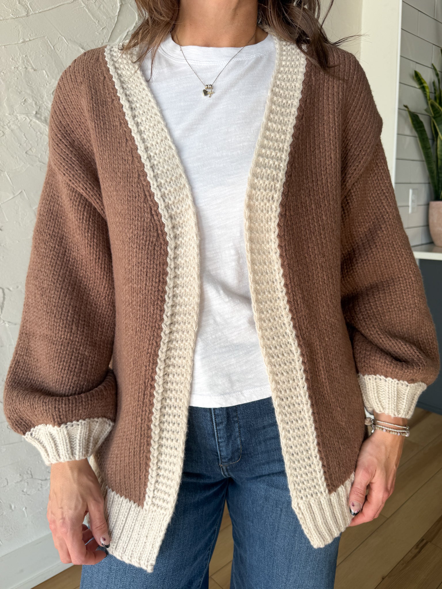 Open Front Sweater Cardigan- Mocha - Ana Patricia Boutique