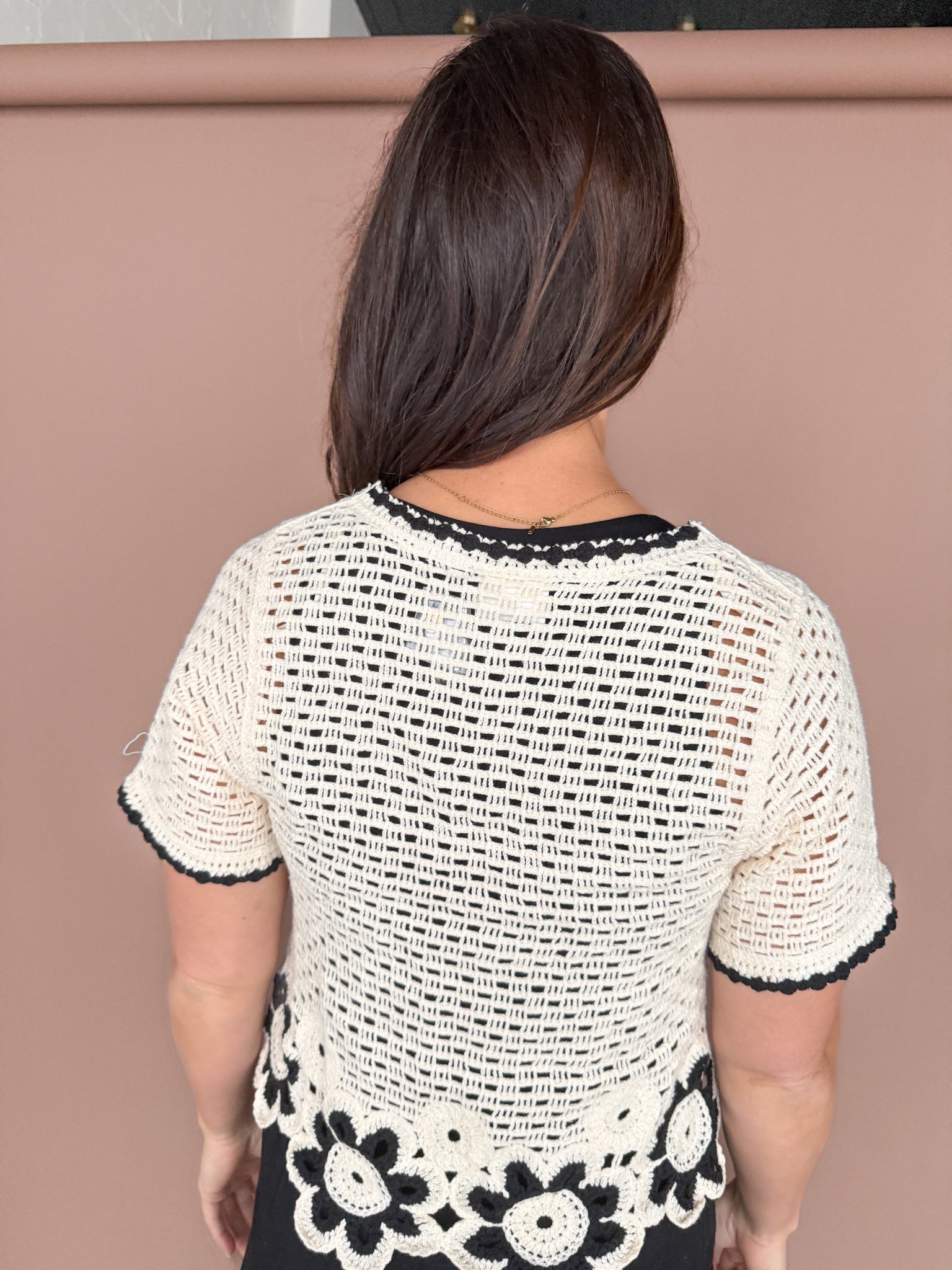 Floral Hem Crochet Top - Ana Patricia Boutique