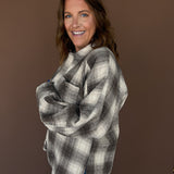 Plaid Flannel Button Up- Black