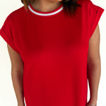 Varsity Scuba Midi Dress-Red - Ana Patricia Boutique