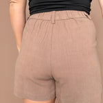 Classic Linen Shorts- Chocolate - Ana Patricia Boutique