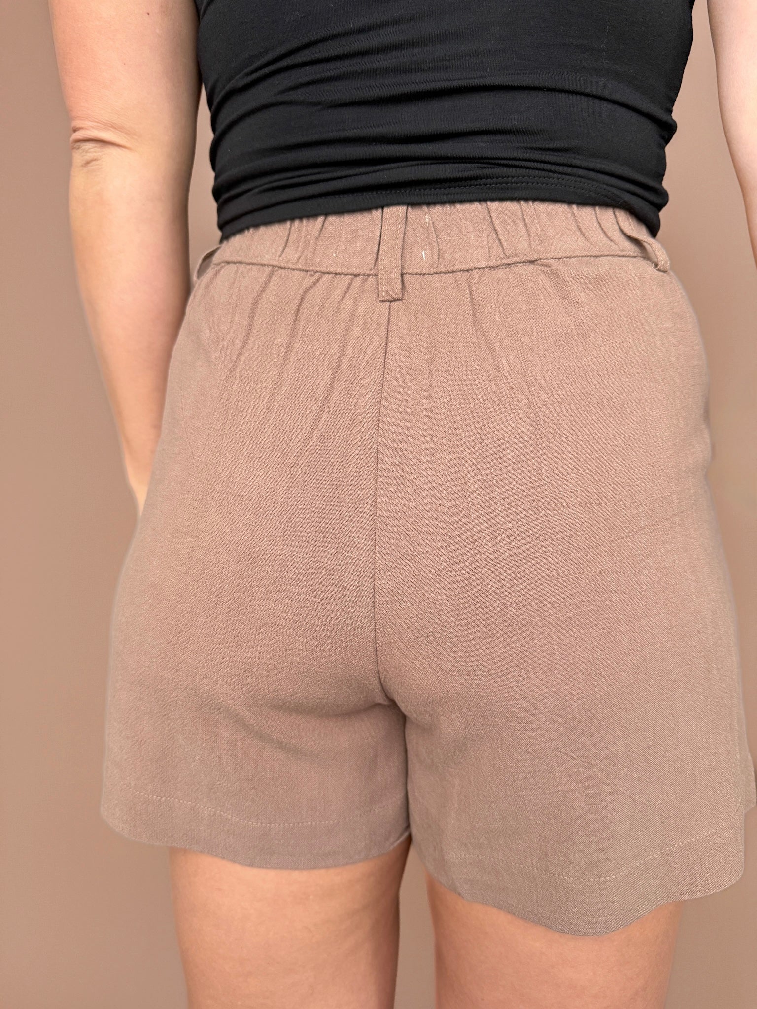 Classic Linen Shorts- Chocolate - Ana Patricia Boutique
