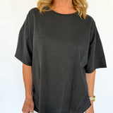 Mineral Wash Oversized Tee-Black - Ana Patricia Boutique