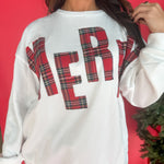 Merry Plaid Pullover- White - Ana Patricia Boutique