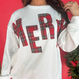 Merry Plaid Pullover- White - Ana Patricia Boutique