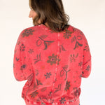 Floral Print Pullover- Boho Red - Ana Patricia Boutique