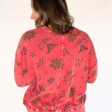 Floral Print Pullover- Boho Red - Ana Patricia Boutique