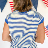 Nautical Stripe Top- Royal Blue
