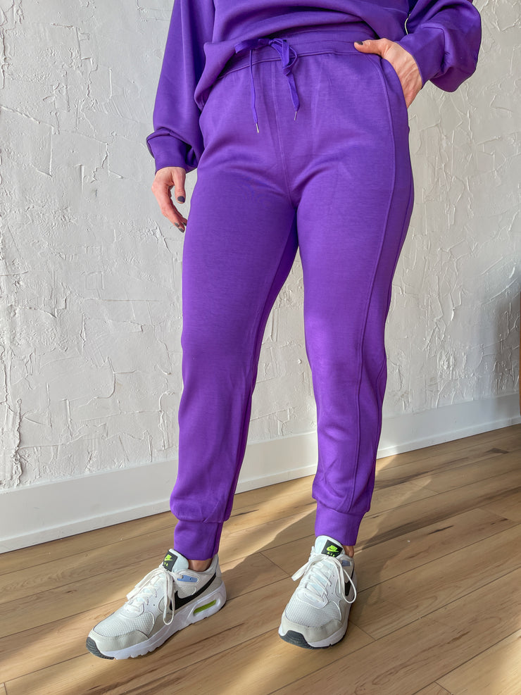 Sporty Chic Scuba Joggers- Purple