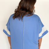 Colorblock Top- Cornflower Blue