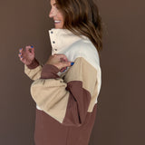 Colorblock Half Snap Sweatshirt