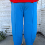 Mid Rise Barrel Leg Pants-Blue - Ana Patricia Boutique