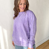 Mineral Wash Pullover- Violet
