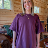 Crewneck Tee- Dark Cherry