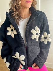 Flower Power Jacket-Black