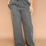 Tencel Wide Leg Pants-Charcoal - Ana Patricia Boutique