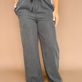 Tencel Wide Leg Pants-Charcoal - Ana Patricia Boutique