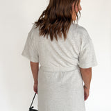 Scuba Short Sleeve Dress- Grey - Ana Patricia Boutique