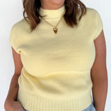 Mock Neck Sweater- Butter Yellow