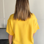 Raw Edge Sweater Top- Yellow - Ana Patricia Boutique