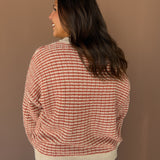 Waffle Texture Sweater- Rust