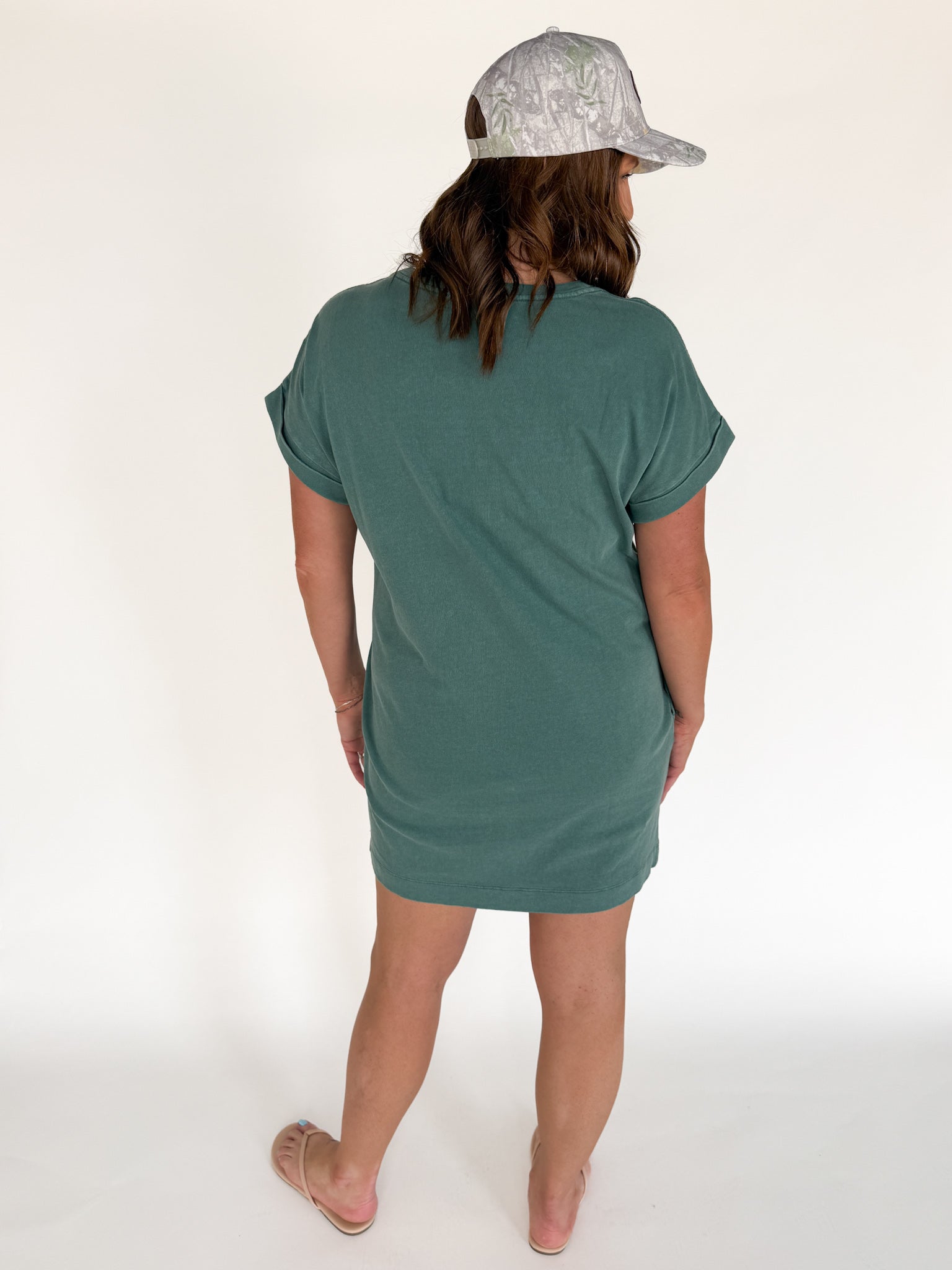 T-Shirt Mini Dress- Dark Teal - Ana Patricia Boutique