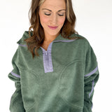 Fleece Half Zip Pullover- Green