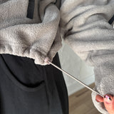 Oversized Fleece Pullover-Grey - Ana Patricia Boutique
