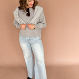 Cropped Sweater- Grey