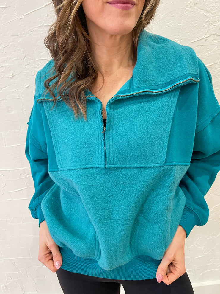 The Portland Pullover- Teal Green