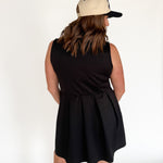 Sleeveless Scuba Zip Up Dress-Black - Ana Patricia Boutique