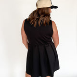 Sleeveless Scuba Zip Up Dress-Black - Ana Patricia Boutique