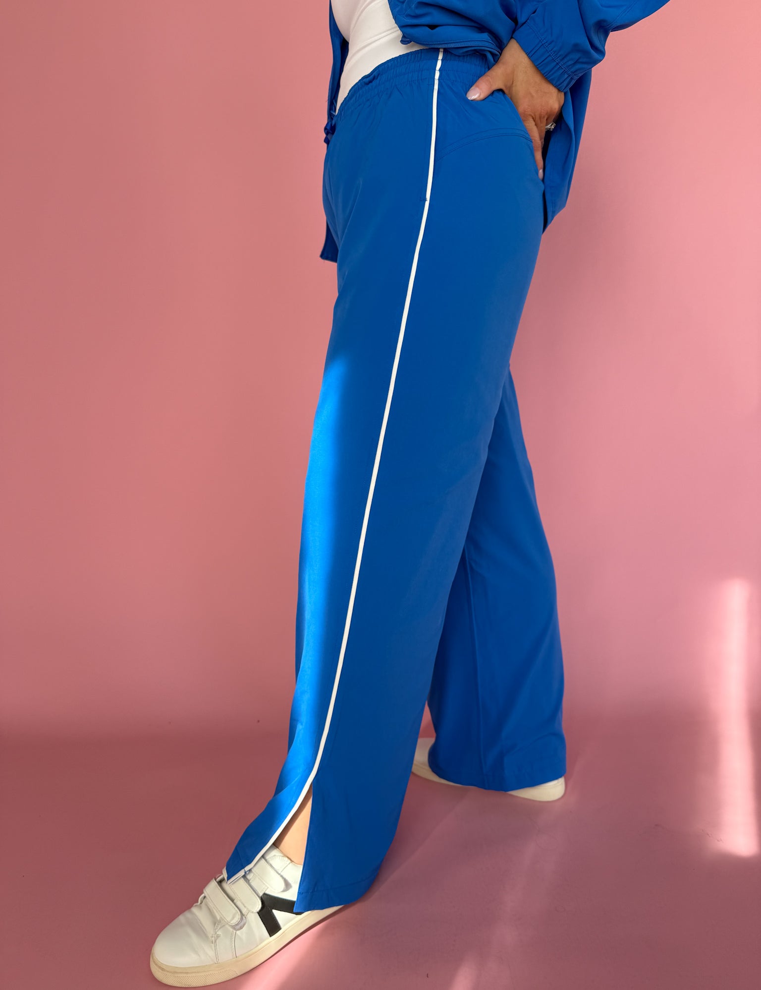 Windbreaker Track Pants- Blue - Ana Patricia Boutique