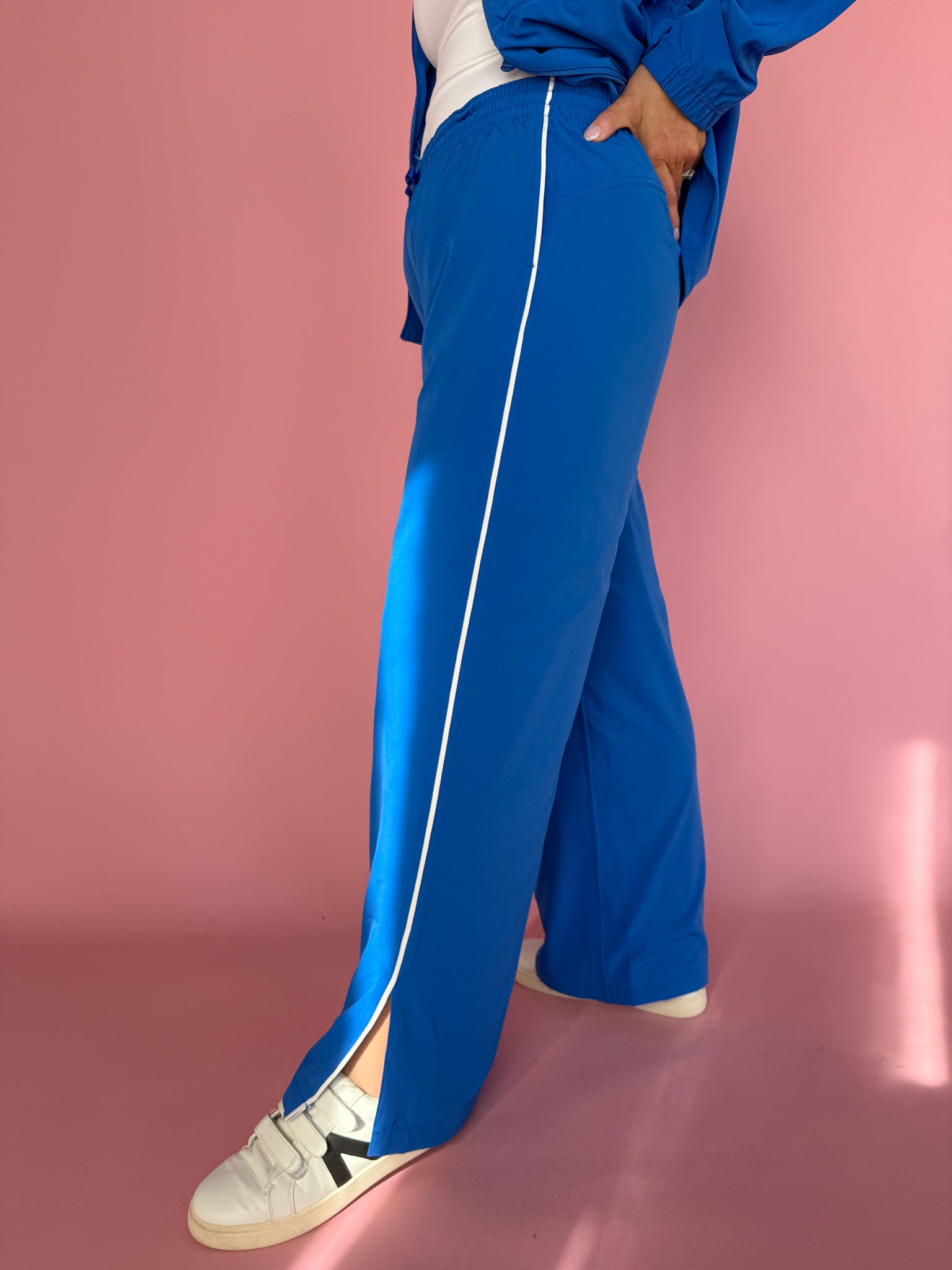 Windbreaker Track Pants- Blue - Ana Patricia Boutique