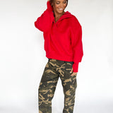 High Collar Pullover - Red