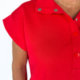 Solid Jersey Dress -Red
