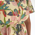V Neck Flutter Sleeve Dress- Cream - Ana Patricia Boutique